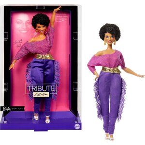 Barbie Signature Debbie Allen Tribute Posable Doll Off Shoulder Top Purple Pants